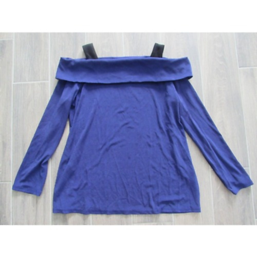 Chico's Cold-Shoulder Top Women's Size 3 Purple Acetate Blend Preppy